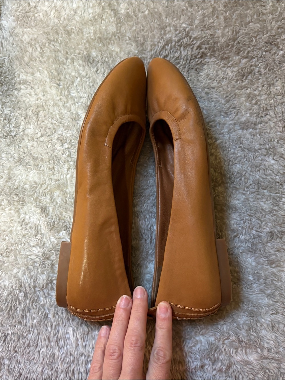 Lucky Brand Cognac Leather Ballet Flats - Picture 7 of 11